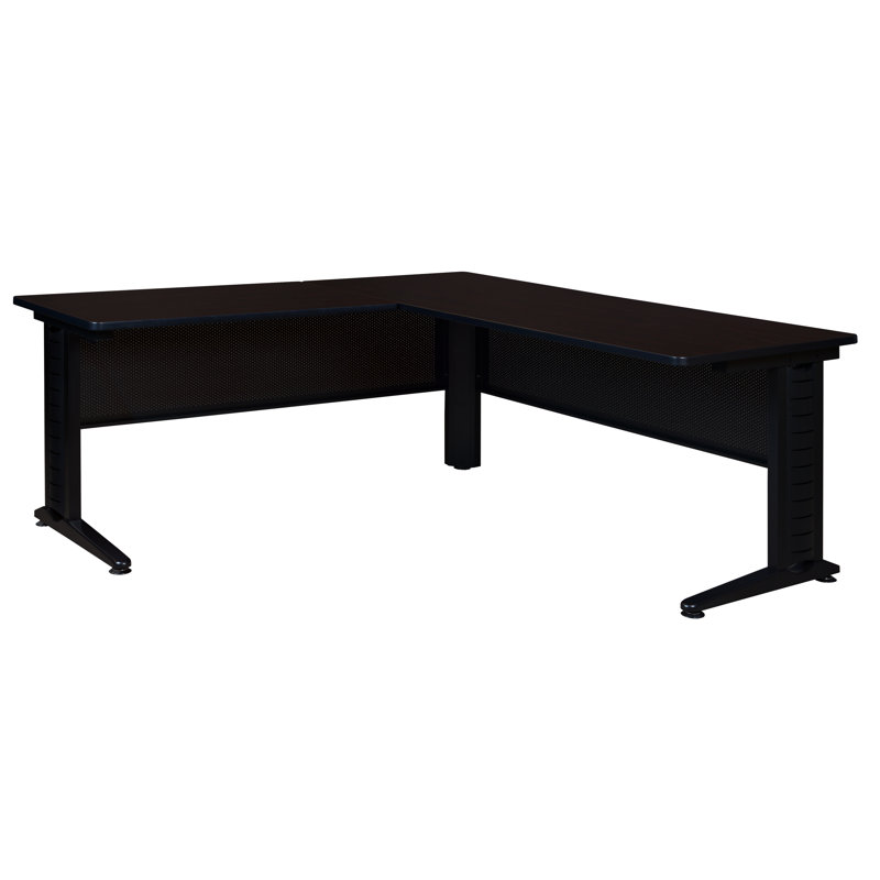 Nevjana Fusion L Shape Desk Shell, Cherry, 29" H x 66" W x 72" D, 42"