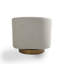 Fauteuil demi-tonneau pivotant en mélange de coton kaki avec base en bois massif Applewold-114606132