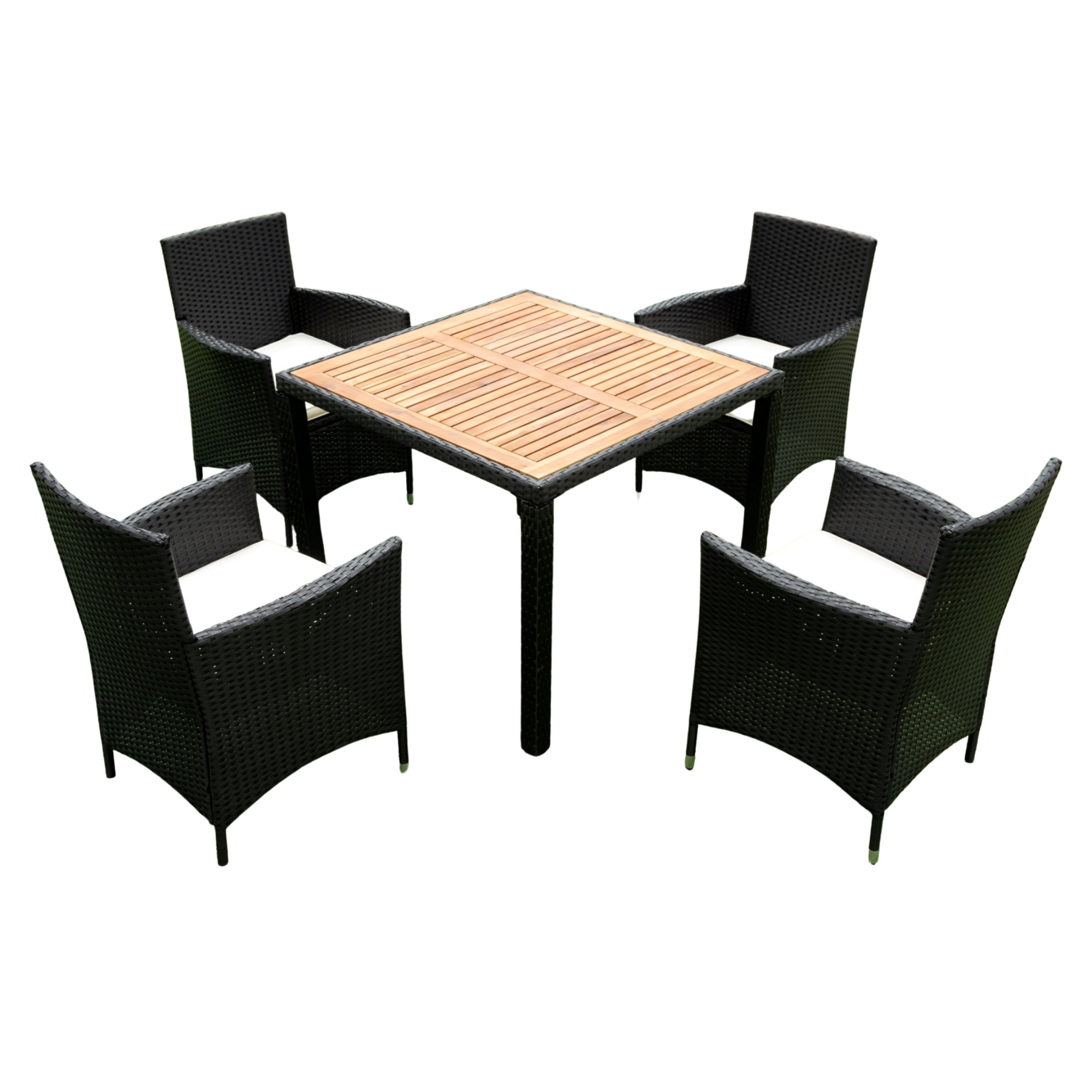 Joss & Main 5 piece Outdoor Patio Black Wicker Dining Set Patio