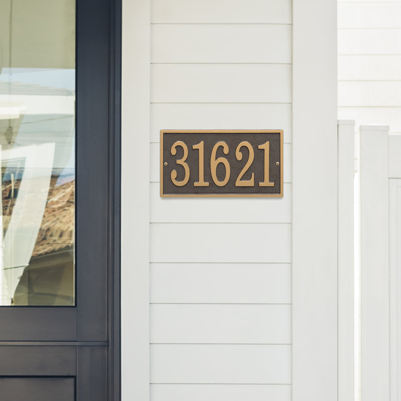 Fast and Easy 1-Line Wall Number Plaque, Bronze/Gold, Yes