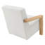 Fauteuil d'appoint Bryant en tissu bouclé ivoire avec structure en bois d'hévéa