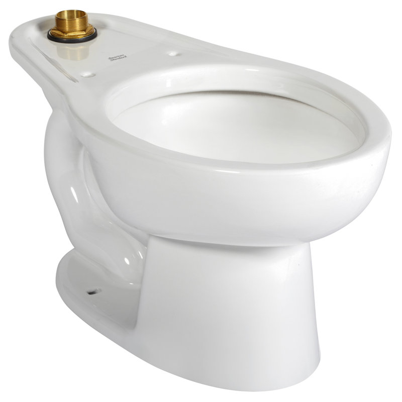 White Elongated Porcelain Flushometer Toilet Bowl