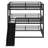 Metal Triple Bunk Bed With Safety Guardrails,Slide And Noise-Reduced Design-140611581