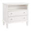 Table d'appoint blanche avec fonction de charge: 2 tiroirs, espace ouvert, pieds en bois massif, conception cannelée, tiroirs de la commode de la chambre à coucher-937533906