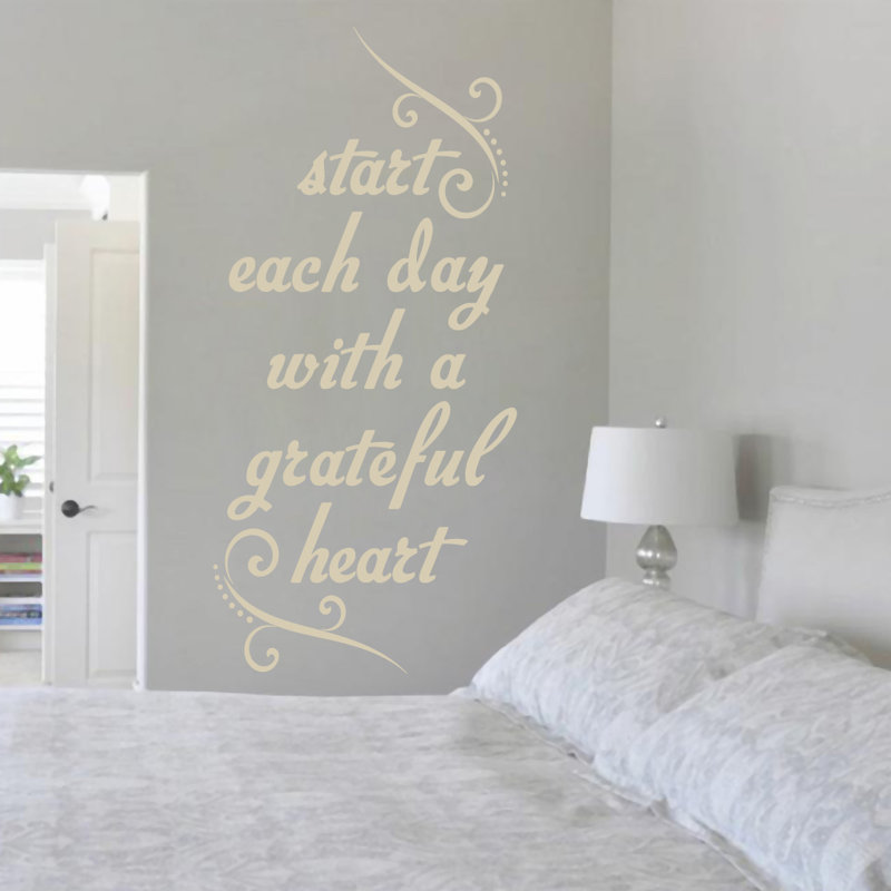 Décalcomanie murale commencer chaque jour avec un coeur de goût, Beige clair