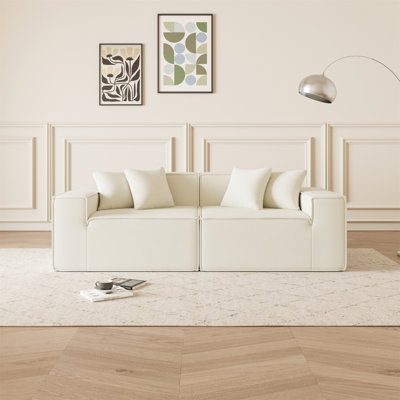 Versatile Modular Loveseat Sofa For Modern Living Room - Deep-Seated Comfort Couch , Soft Corduroy Fabric Upholstery, Compact Sectional Design For Small Spaces, Perfect For Apartments, Home Decor