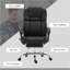 Fauteuil de massage à 6 points de vibration, inclinable chauffant, réglable en hauteur Repose-pieds | Noir | Cuir PU-49060625