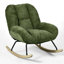Ensemble de 2 fauteuils à bascule modernes rembourrés avec base en bois d'hévéa pour salon, chambre et chambre d'enfant, vert sauge-1149199387-1151497859