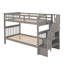 Stairway Bunk Bed with Storage, Guard Rail & Convertible Frame for Bedroom or Dorm-1780558888-1780558891
