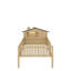 Lit plateforme en bois avec tête de lit en forme de maison et DEL-429960920-429960934