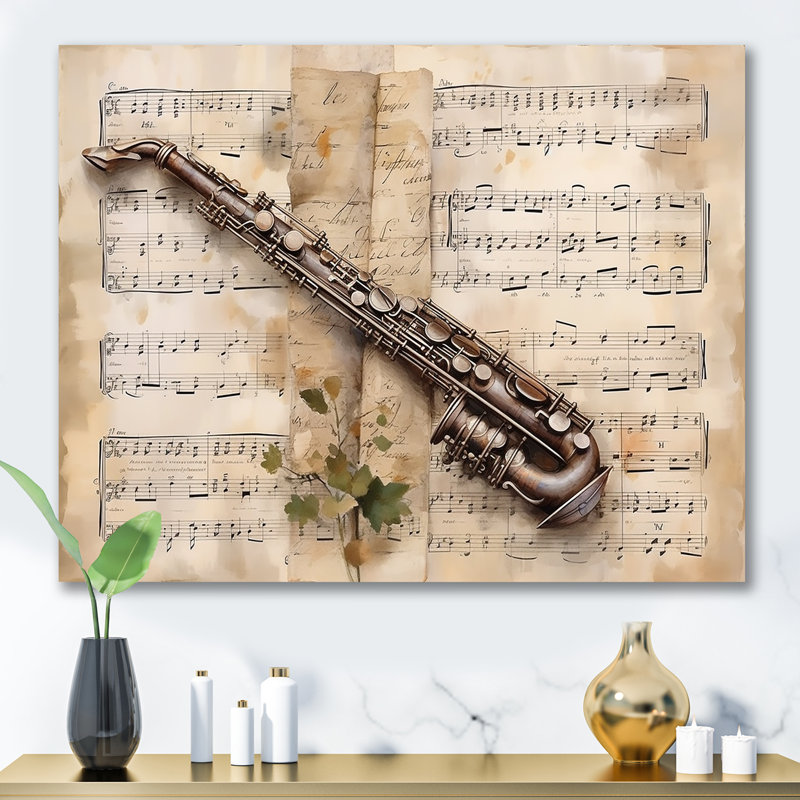 Clarinet Classique Timeless Taupe IV sur toile, Toile tendue, H 12 po x l 20 po x P 1 po