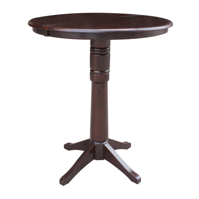 Ileia Extendable Solid Wood Dining Table, Rich Mocha