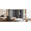 Grand lit gris qui maximise l'espace, le confort et le style contemporain pour une utilisation efficace de l'espace