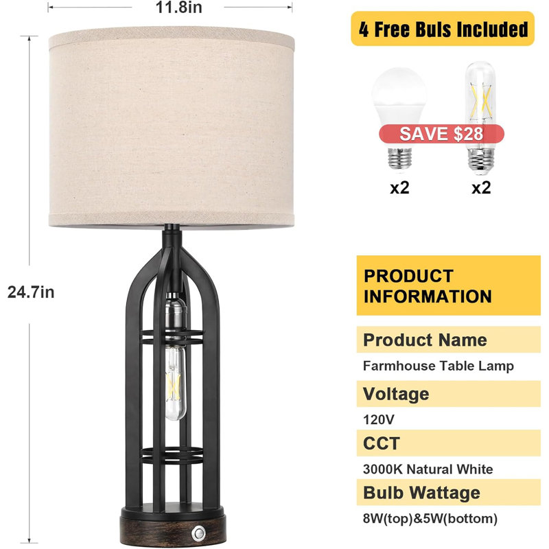 Zavannah USB Table Lamp