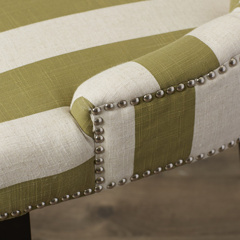 Capetown 19.5'' H Upholstered Side Chair, Sweet Pea Green / White Stripe, 2