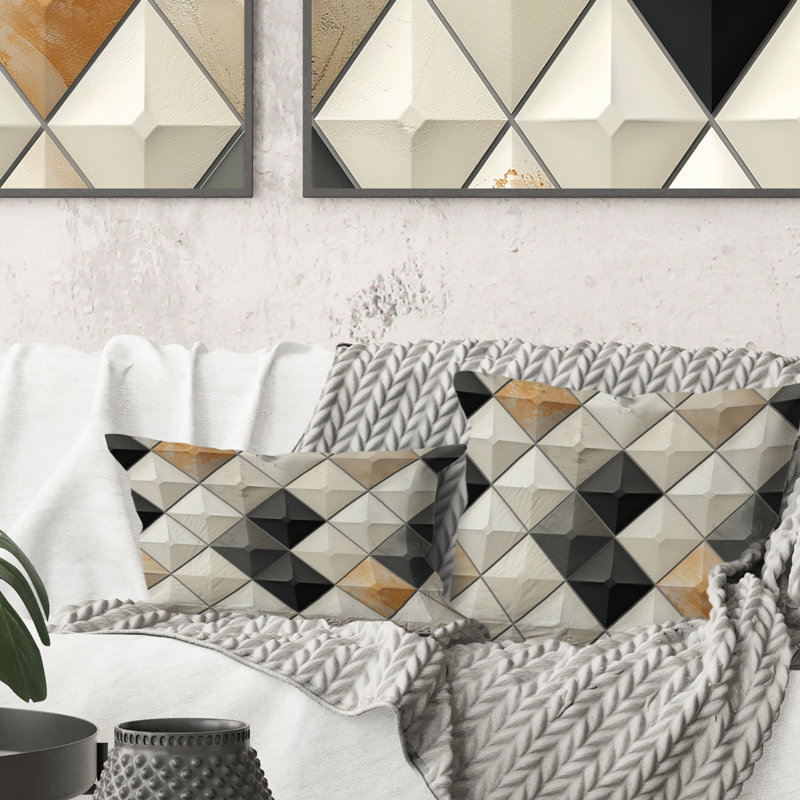 Motif losange brun moderne I - coussin lombaire moderne