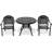 3 Aluminium Patio With Cushions - Weather , Stackable Design, Ergonomic Chairs For Maximum Comfort Cast Aluminum In Black , Space Efficient Storage-117431940