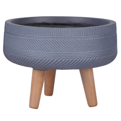 Multi-Directional Striped Tray Planter with Feet