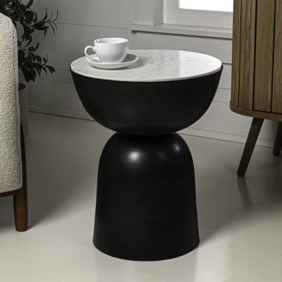 Table de bout contemporaine en sablier de 20 po Atarah