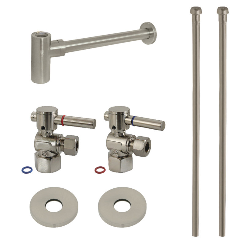 Ensemble de fournitures de plomberie moderne Kingston Brass Trimscape, Nickel brossé