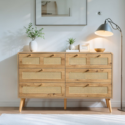 Meuble télé 47 po à 6 tiroirs avec commode rétro Boho