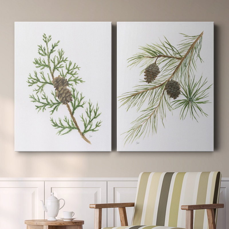 Winter Botanical III - ensemble de 2 reproductions d'art, H 12 po x l 16 po x P 1 po, Toile tendue, Pas de tapis
