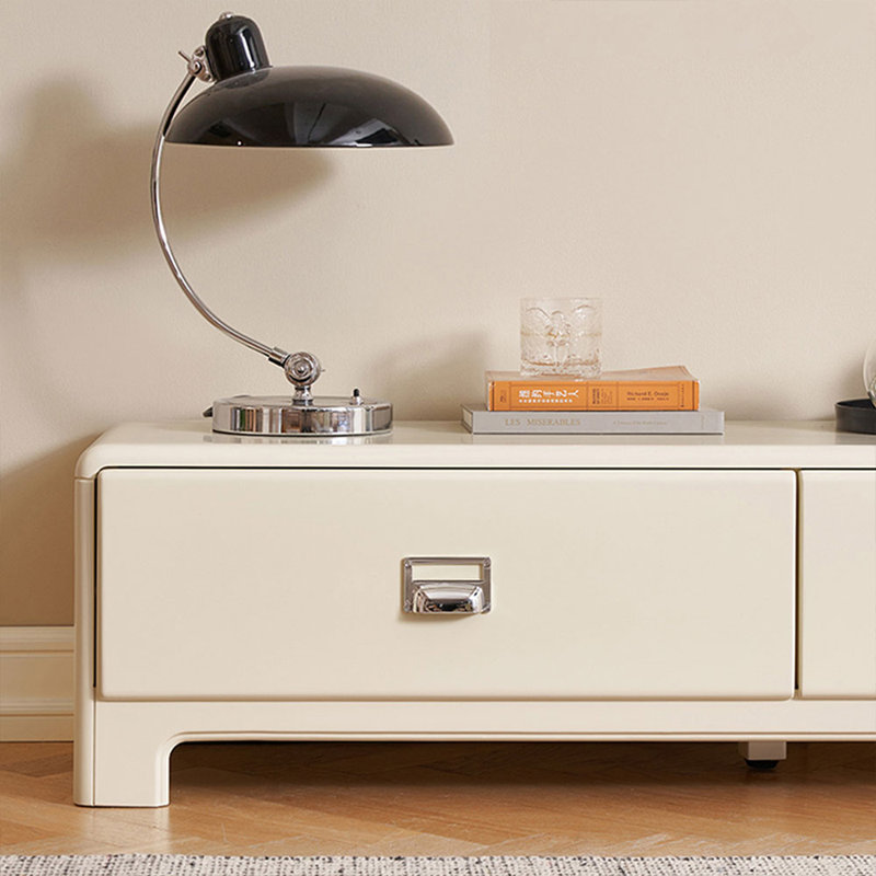 Meuble télé blanc en bois massif, 78.74"