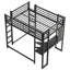 Lit mezzanine avec bureau, lit mezzanine double en métal, cadre de lit mezzanine double avec bureau et rangement compatible avec les adolescents-121071390