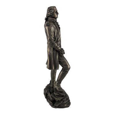 Zeno patriotic tabletop decor with President George Washington cold-cast resin statue, bronzed finish — 11 x 5 x 3 inches