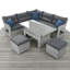 Ensemble de patio en rotin résistant aux intempéries - chaises inclinables, tables d'appoint extensibles et repose-pieds pour les espaces de vie extérieurs