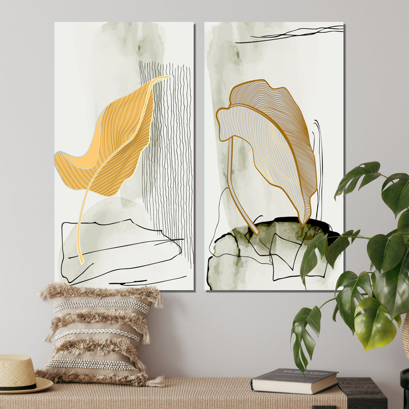 " Trendy Abstracts With Colorful Shapes XI " 2 - Pieces, 32" H x 32" W x 1" D, Wrapped Canvas