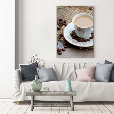 Coffee And Heart - Wrapped Canvas Print