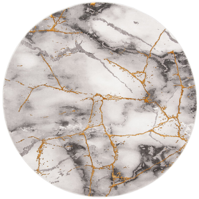 Ahanu Abstract Area Rug, Round 91cm