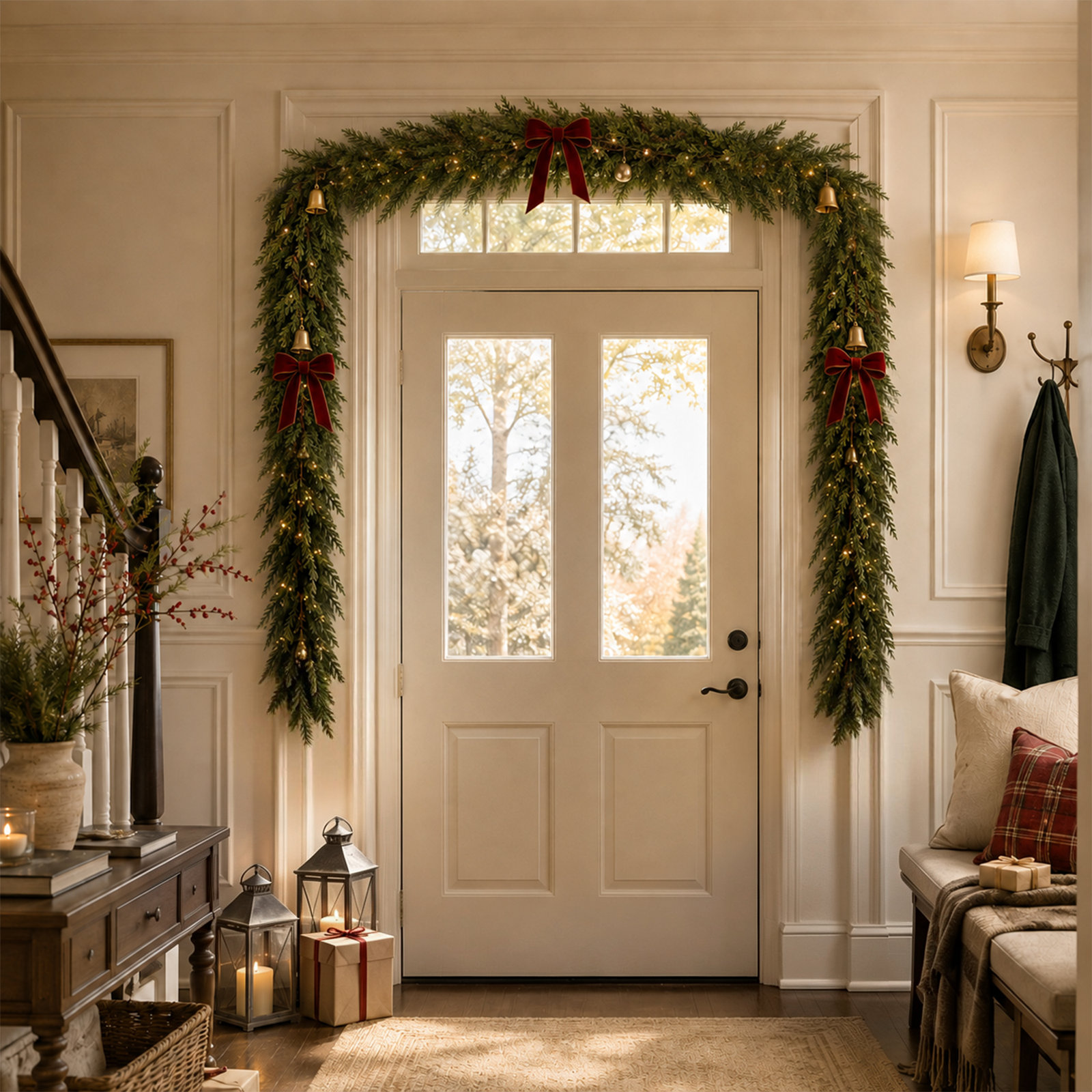 15"Christmas Norfolk Pine Garland Greenery, 108.2" H x 12.9" W x 12.9" D, 1