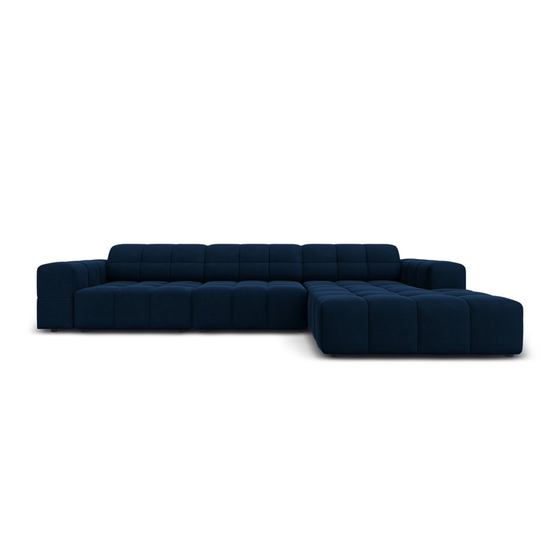 Chicago 4 Seater Corner Sofa, Blue, Right Hand Facing