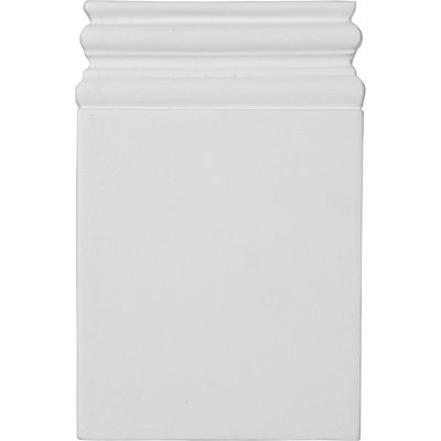 Endurathane Diane Plinth Block, 6 1/4"W x 9 3/4"H x 1"P, Factory Primed