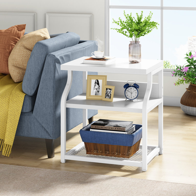 Wirrida 49.9cm W Steel Bedside Table, White