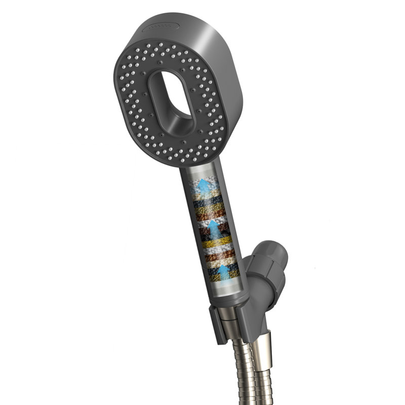 High Pressure 5-Spray Filtered Handheld Shower Head With Holder& 59-Inch Shower Hose, Nickel