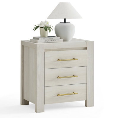 24''H Nightstand With 3 Drawer Storage