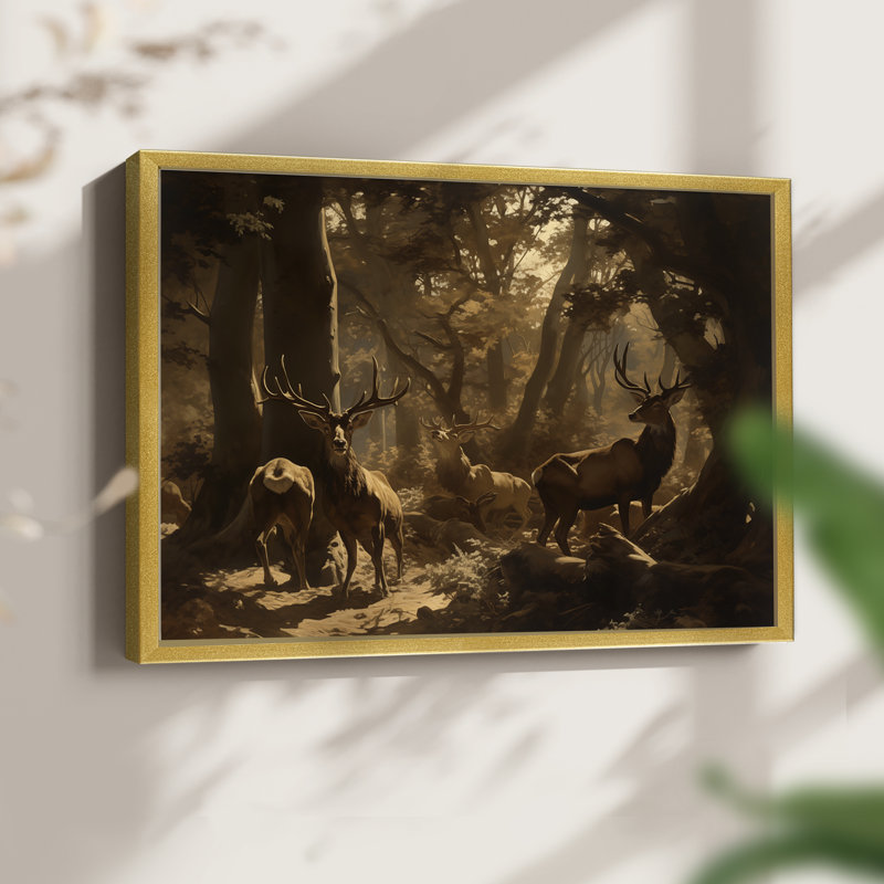 Faune - Livrée - Reproduction encadrée - Restickable, H 22 po x l 28 po, Doré