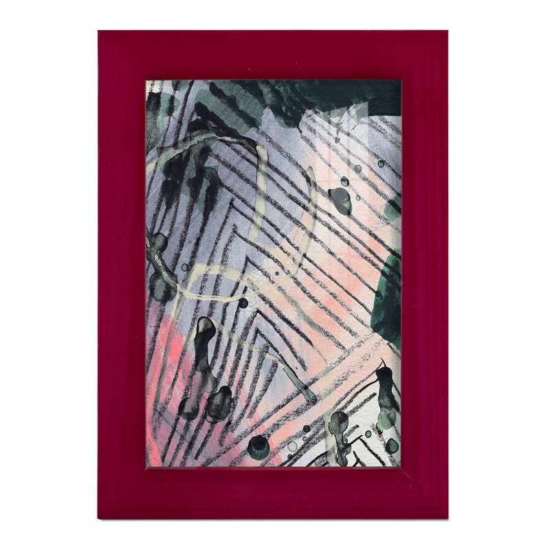 Frantell Angled Spaces IV encadré sur papier, Rouge, H 6 po x l 4 po x P 1 po