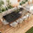 Trakia 62.9 In To 94.4 In  Black Sintered Stone Tabletop, Suitable For 8-10 People Dining
