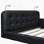 Grand lit plateforme tapissier avec 2 liseuses noir-761458513