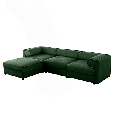 Élégant canapé avec siège de rangement et repose-pieds, canapé en L à 3 places