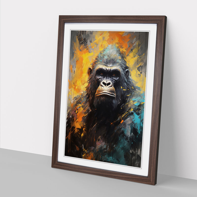 Gorilla Tachisme No.2 - Single Picture Frame Print on Wood