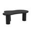 Table basse en nuage facile à assembler avec plateau de 1,5 po d'épaisseur, table de bout irrégulière de style crème avec 3 pieds robustes, table centrale élégante avec bord rond pour le salon, noir