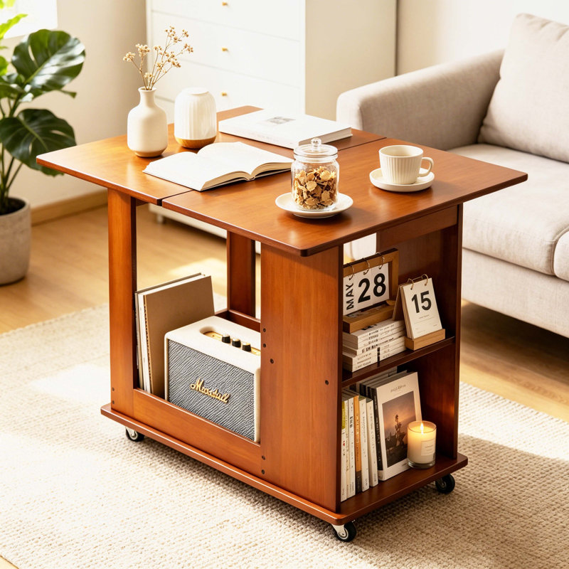 Table d'appoint mobile en bambou