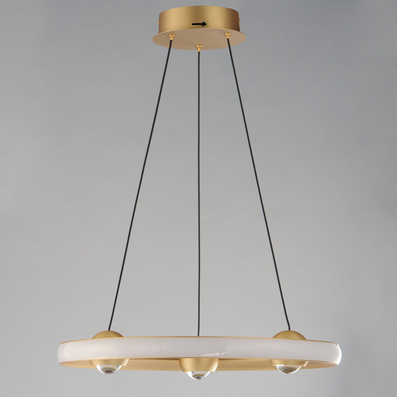 Luminaire suspendu 1 lumière, H 2,75 po x l 18 po x P 18 po, Or