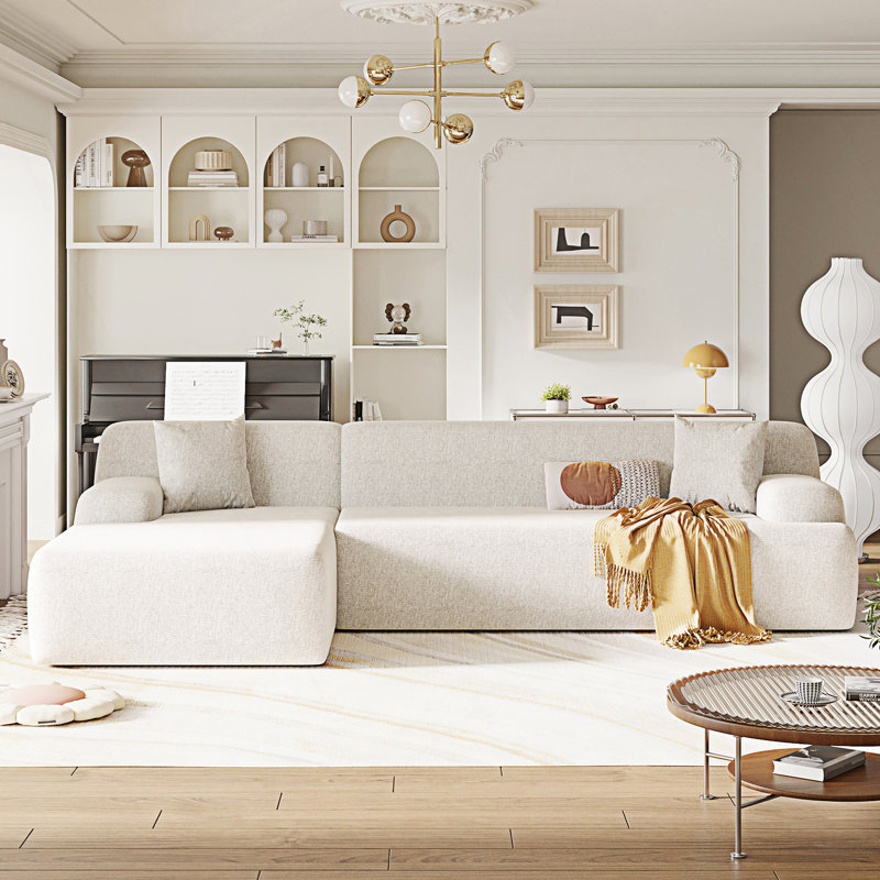 Boneless Modern Large L-Shape Modular Sectional Sofa