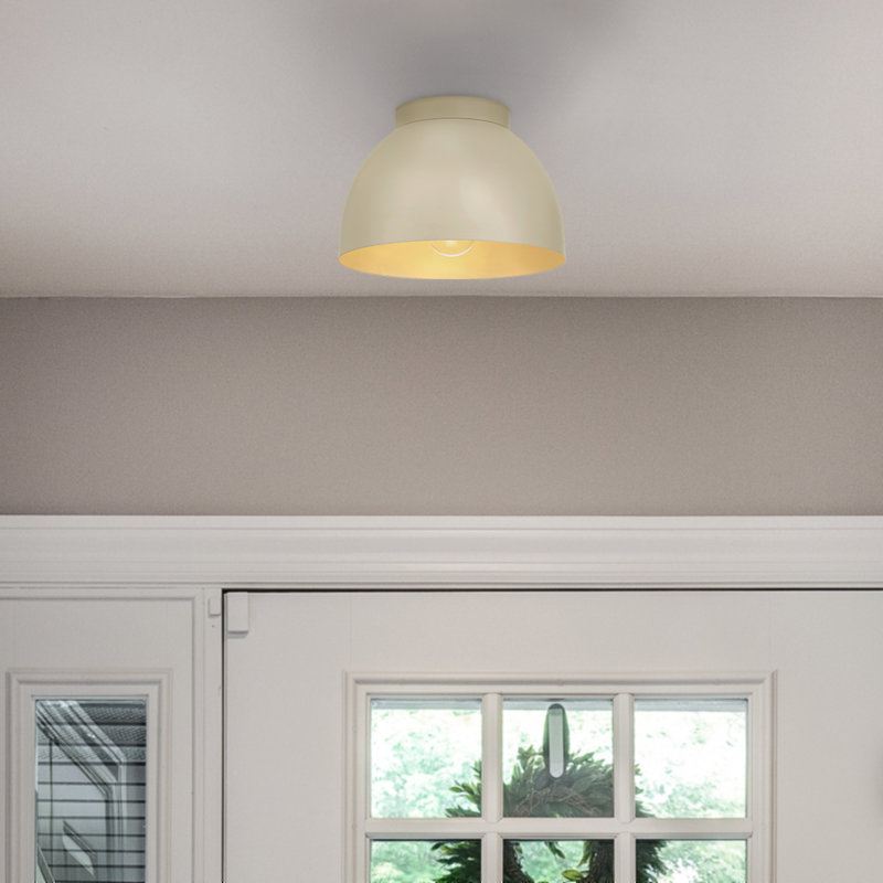 Plafonnier encastré moyen 1 lumière Hunter Erling, Noyer, Beige